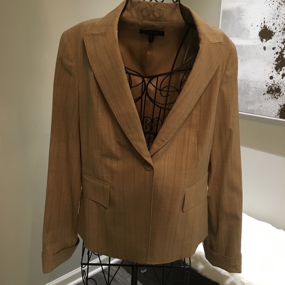 Lafayette 148 New York lt. Tan striped wool blazer - Picture 3 of 7